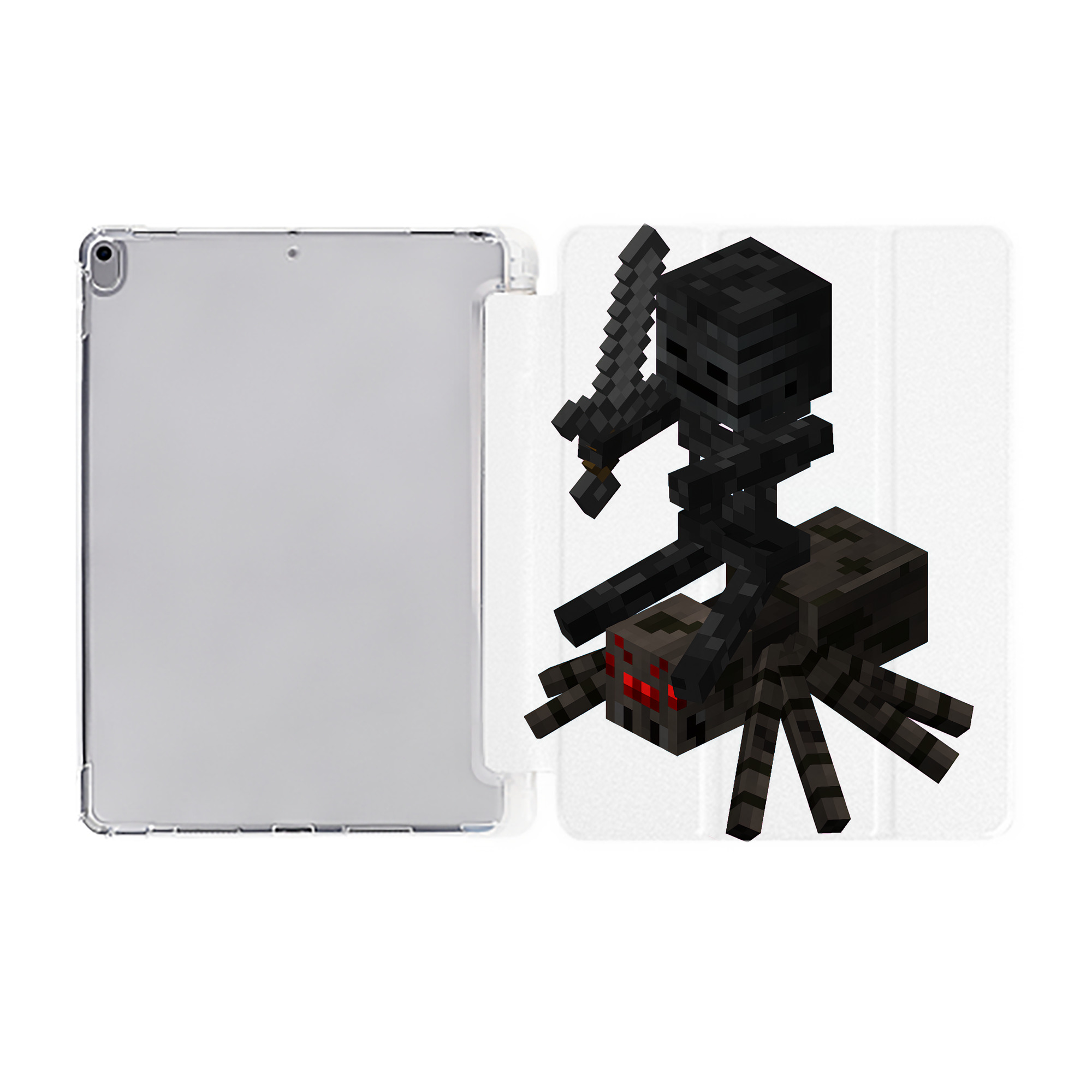 （画像用） マインクラフト ブロックの世界 Minecraft MC Block world IPad ケース ペン収納付き 三つ折りスタンド PUレザー×シリコン 対応機種9.5/10.5/10.9インチ